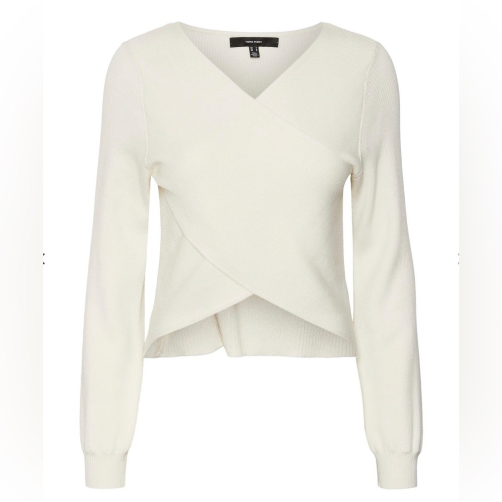BNWT Vero Moda - Rib wrap sweater - cream - xsmall